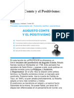 Augusto Comte y El Positivismo