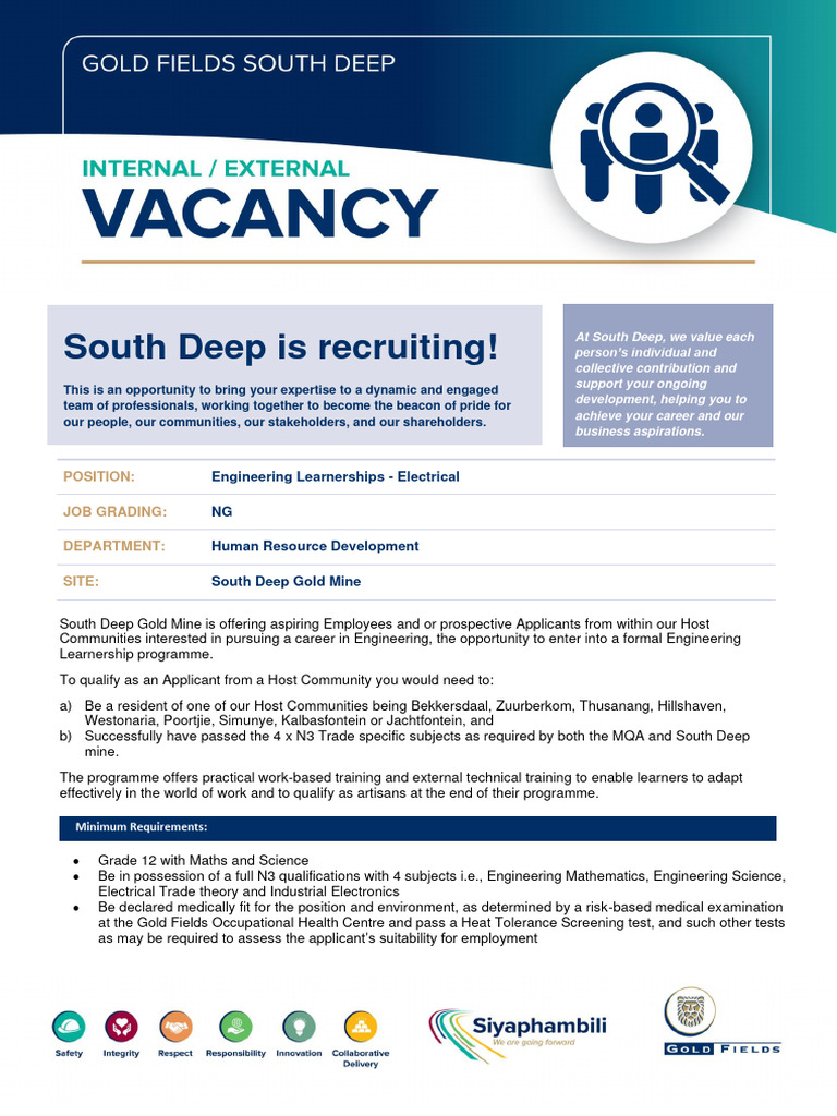 Engineering Learnerships - Electrical - 04 April 2024 | PDF ...
