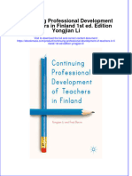 Continuing Professional Development of Teachers in Finland 1St Ed Edition Yongjian Li Full Chapter