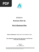 BUS5016 Business Start-Up (1428) Part 2 Business Plan