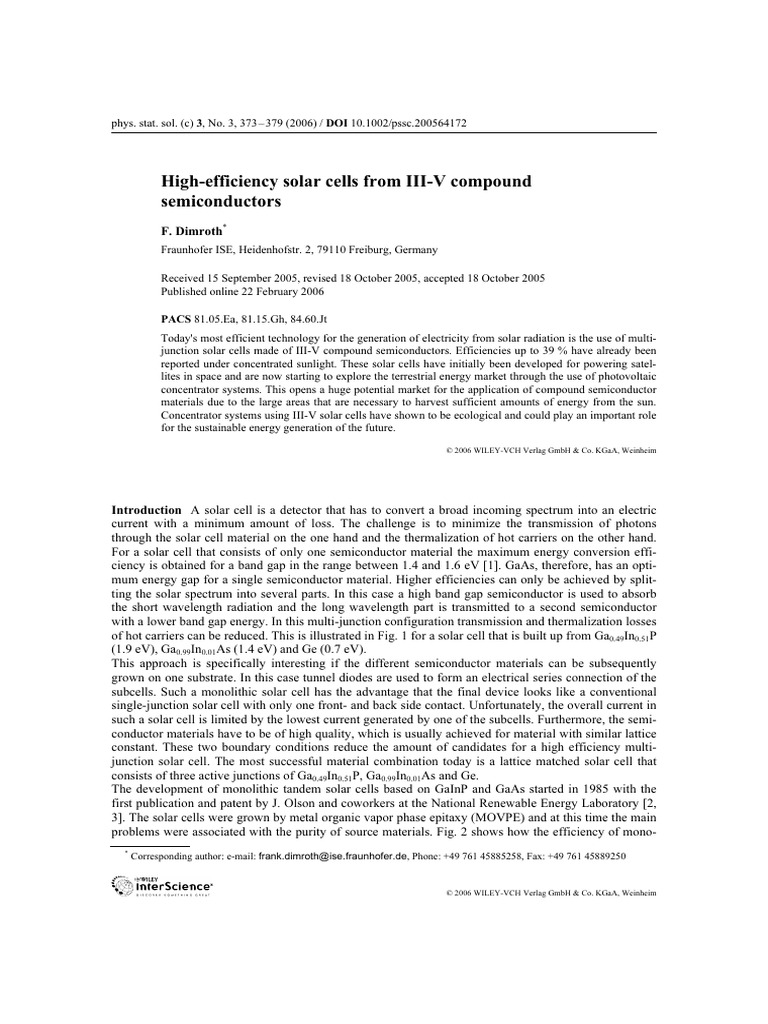 High-Efficiency III-V Solar Cells | PDF | Solar Cell | Materials