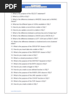 100 Interview Questions On SQL Language