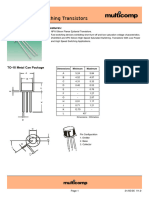 High Speed Switching Transistors: Features