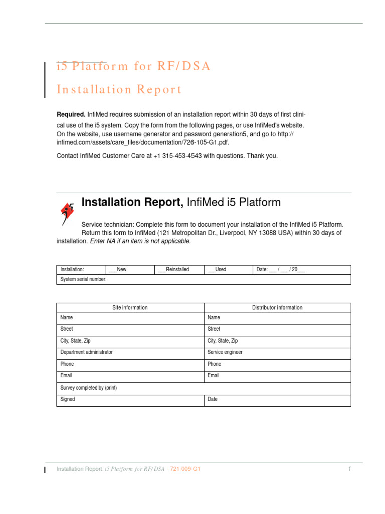 InfiMed i5 Platform Installation Report | PDF | Computing | Information ...