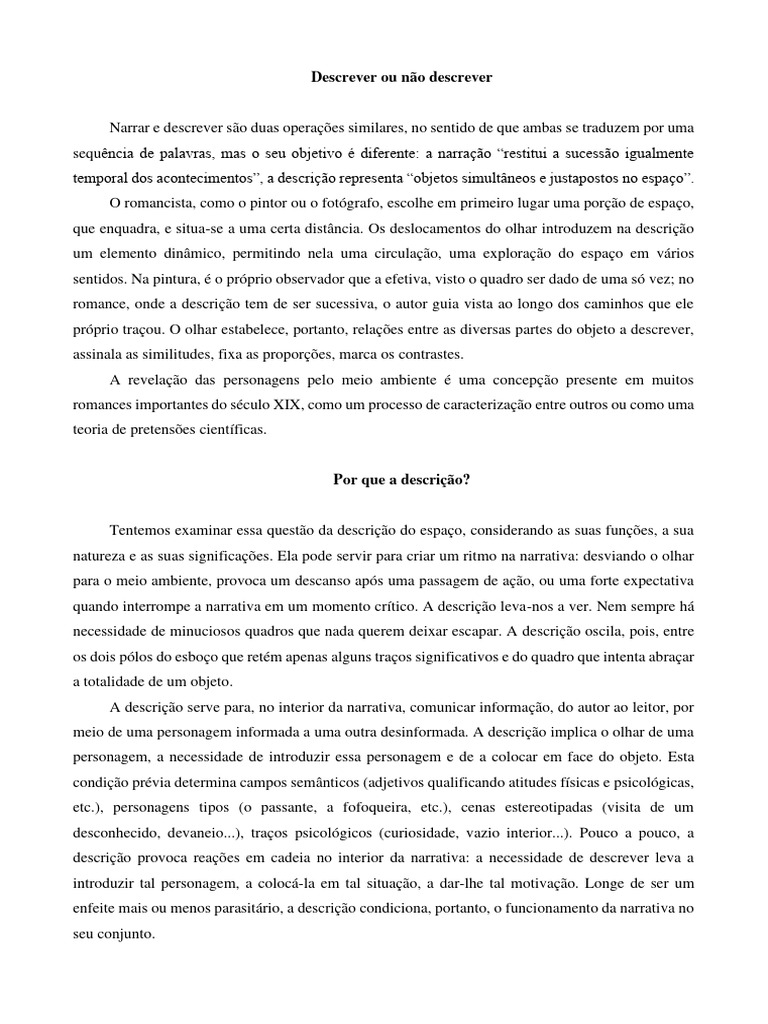DESCREVER | PDF | Narrativa | Psicologia