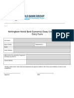 Nottingham World Bank Economics Essay Competition 2023 Entry Form