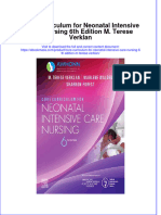 Core Curriculum For Neonatal Intensive Care Nursing 6Th Edition M Terese Verklan Full Chapter