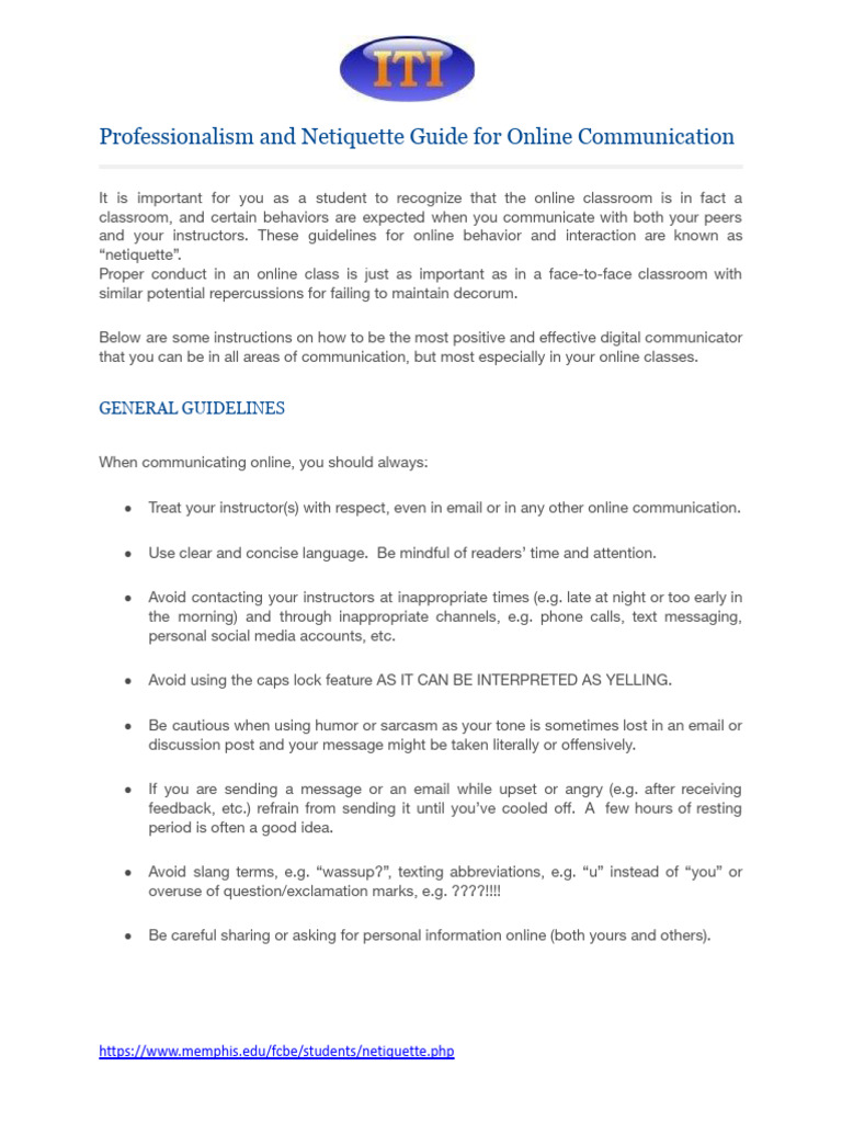 Online Communication Netiquette Guide | PDF