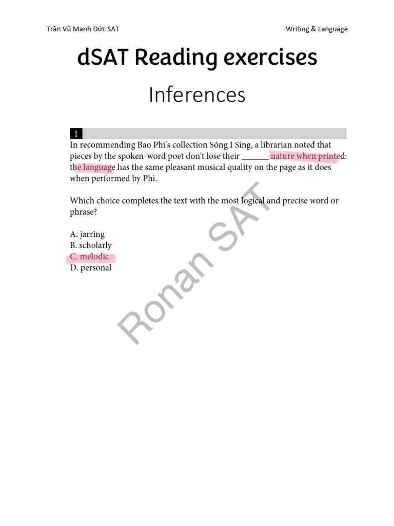 RW DSAT Inferences PDF Brand Flight Length