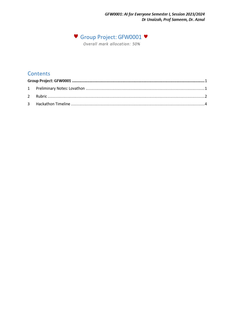 GFW0001 - Group Project Assignment - Sem - I - 2023 - 2024 | PDF ...