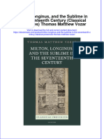 Milton Longinus and The Sublime in The Seventeenth Century Classical Presences Thomas Matthew Vozar Download PDF Chapter