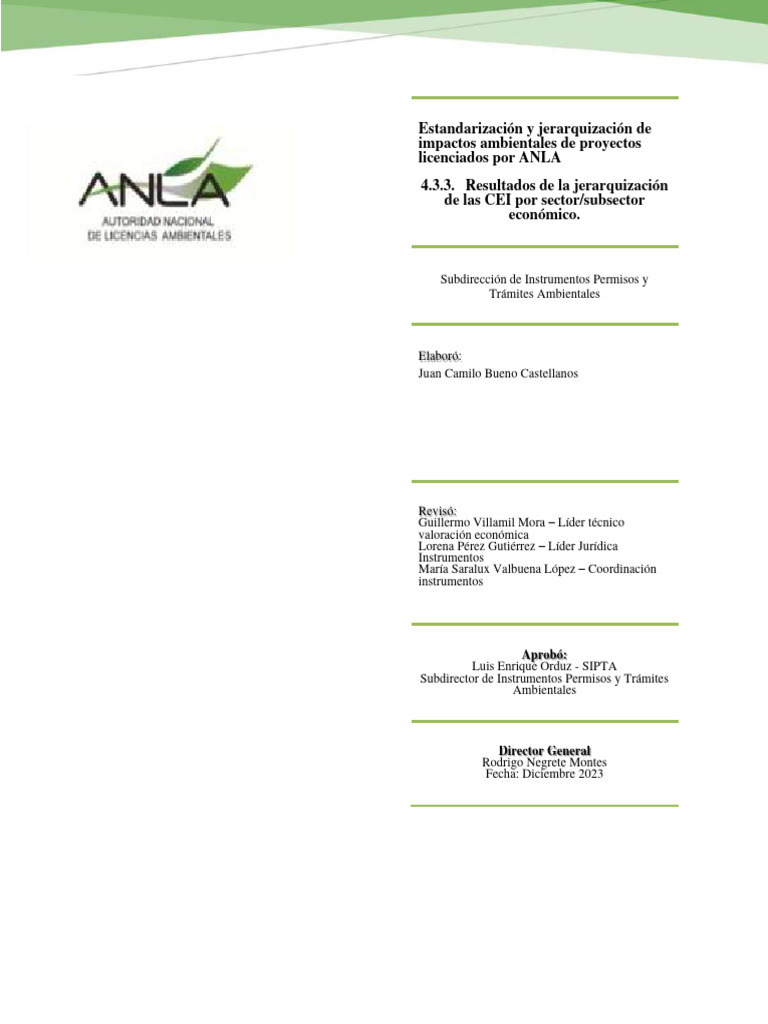 Jerarquización Impactos Ambientales ANLA | PDF | Minería | Tecnología ...