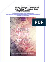 Ageing Without Ageism Conceptual Puzzles And Policy Proposals Greg Bognar Editor full chapter