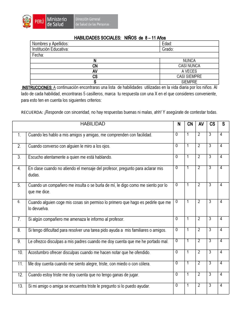 Habilidades sociales 8 11 a os pdf