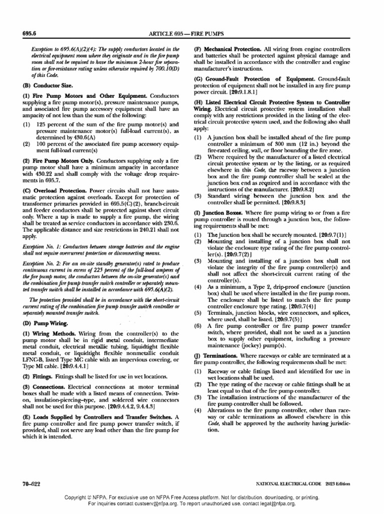 Pages from nfpa 70 2023 pag 695 pdf electrical wiring power physics 
