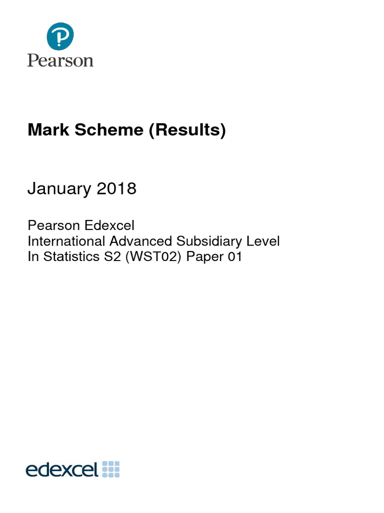 January 2018 (IAL) MS - S2 Edexcel | PDF | Mathematics