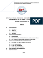 01 Directiva para Elaborar La Liquidacion de Obra - Proceso Normal