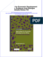 Agriculture For Economic Development in Africa Evidence From Ethiopia Emelie Rohne Till Full Chapter