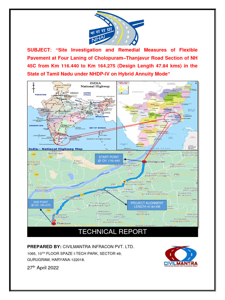 Site Investigation for NH 45C Pavement | PDF | Road | Road Surface