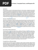 Motivation - Present Status, Conceptual Issues, and Response Dimensions