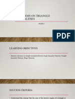 Theorems On Triangle Inequalities (Exterior Angle Inequality Theorem) - Grade 8