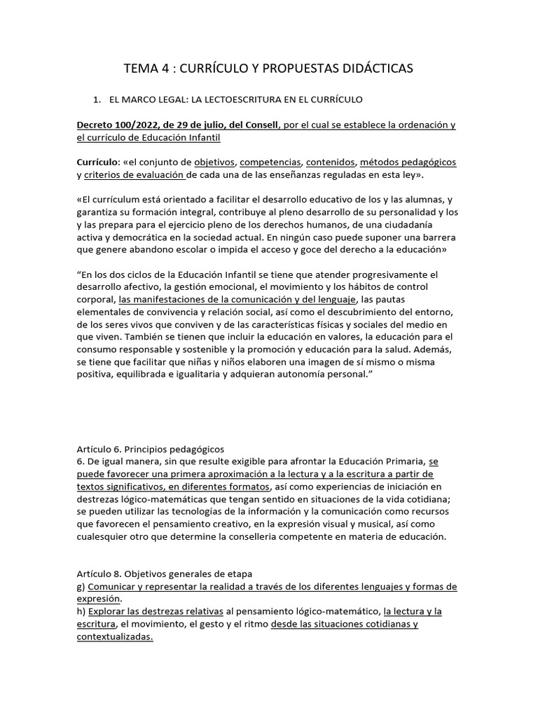 Currículo y Didáctica en Educación Infantil | PDF | Plan de estudios ...