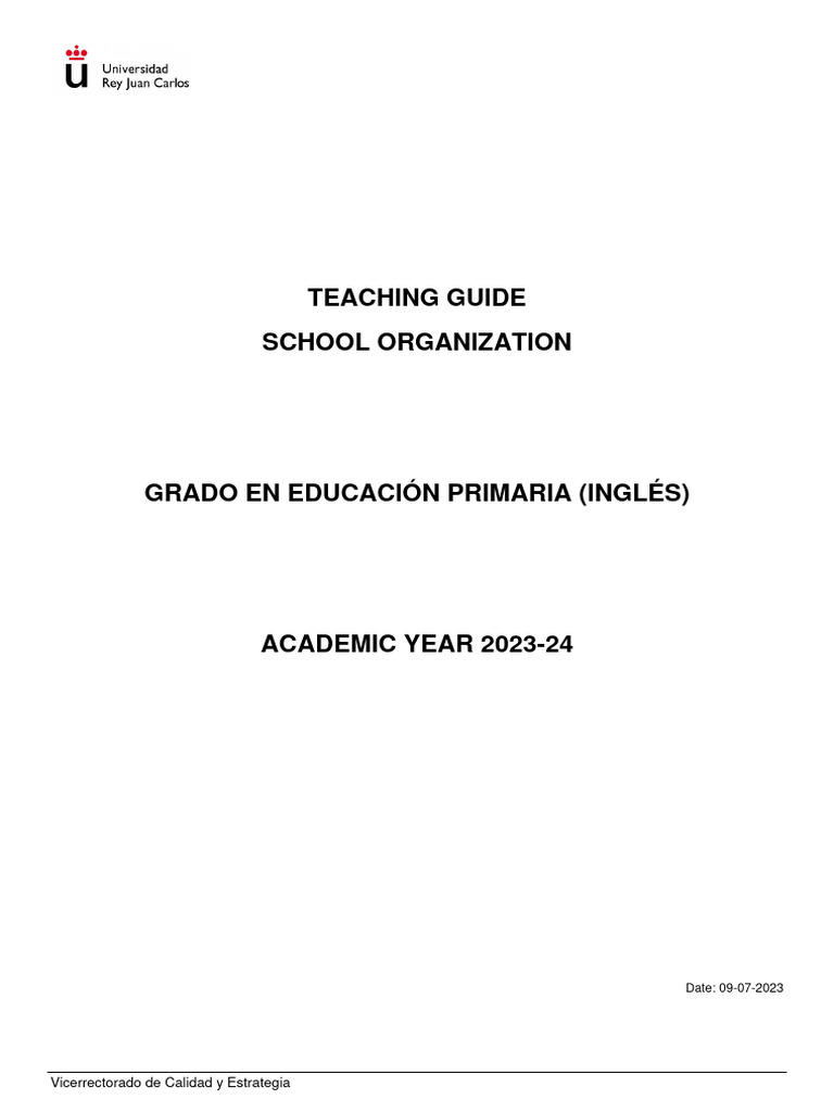 TeachingGuide - SCHOOL ORGANIZATION | PDF | Critical Thinking | Schools