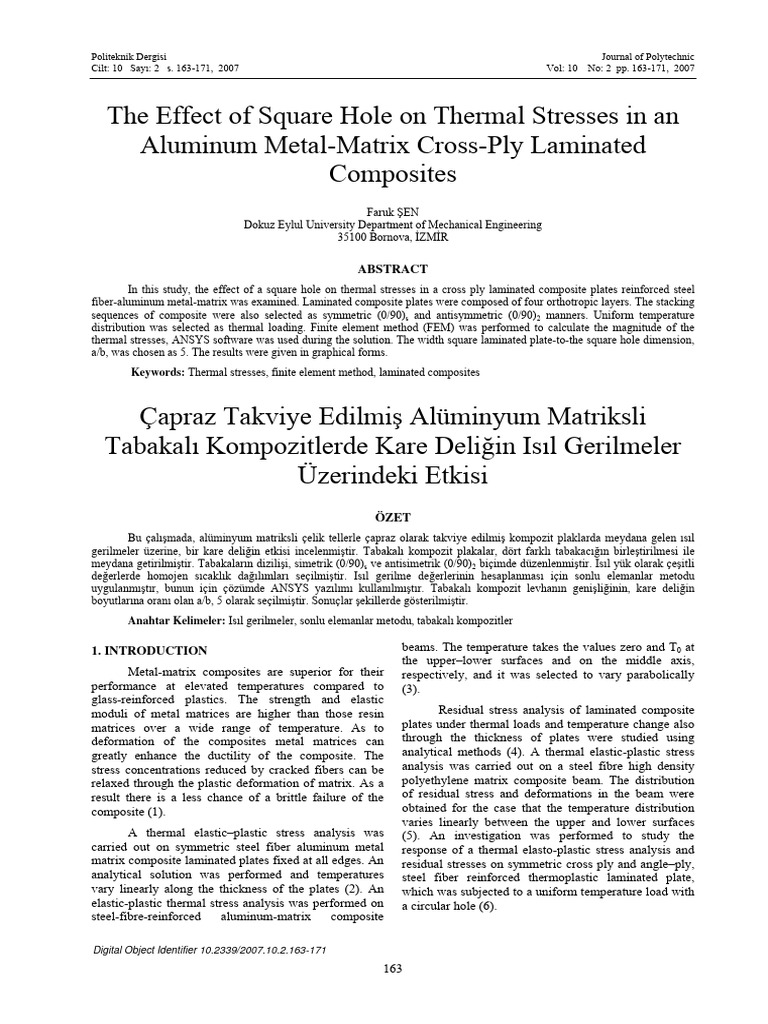 Thermal Stress Analysis of Laminated Composites | PDF | Composite ...
