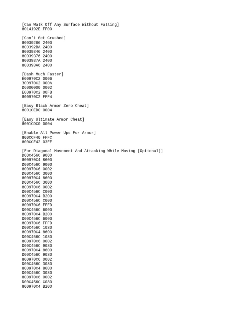Cheat Codes for Game Enhancements | PDF | Computers