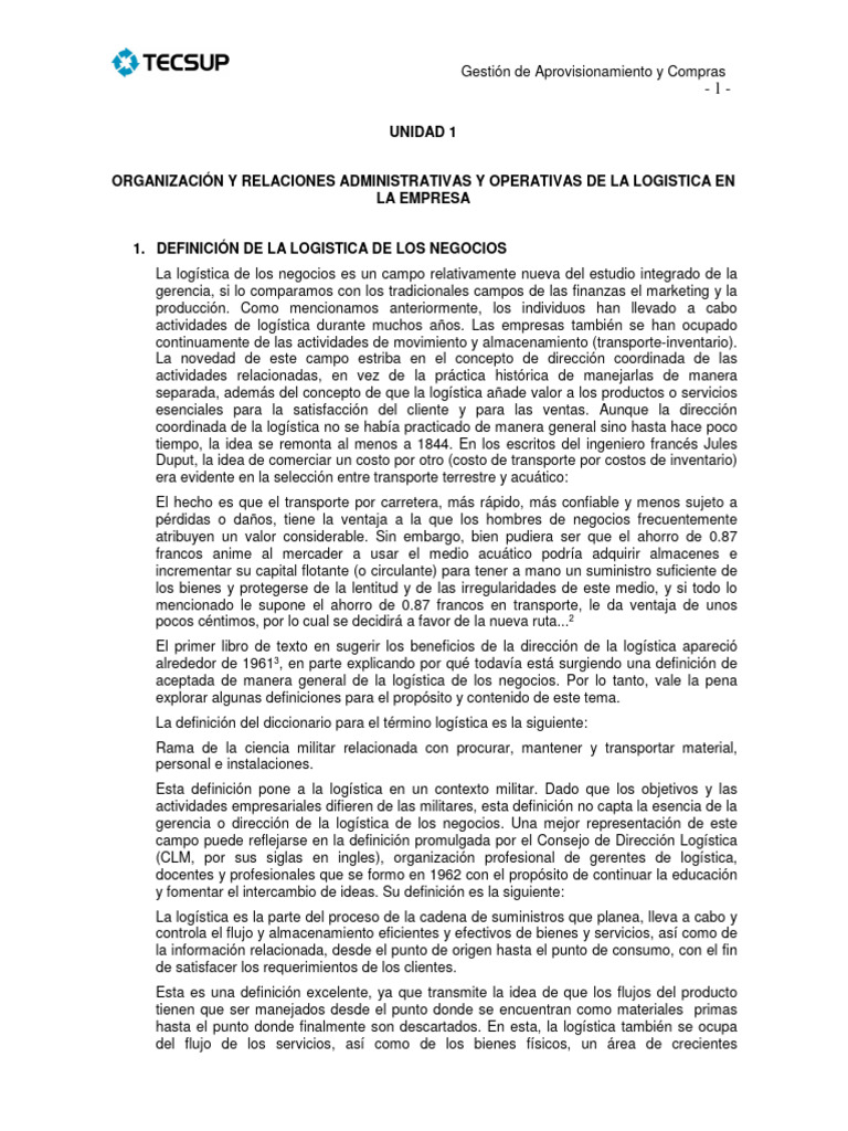 Logística y Gestión de la Cadena de Suministro | PDF | Logística ...