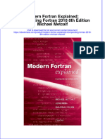 Modern Fortran Explained Incorporating Fortran 2018 8Th Edition Michael Metcalf download pdf chapter