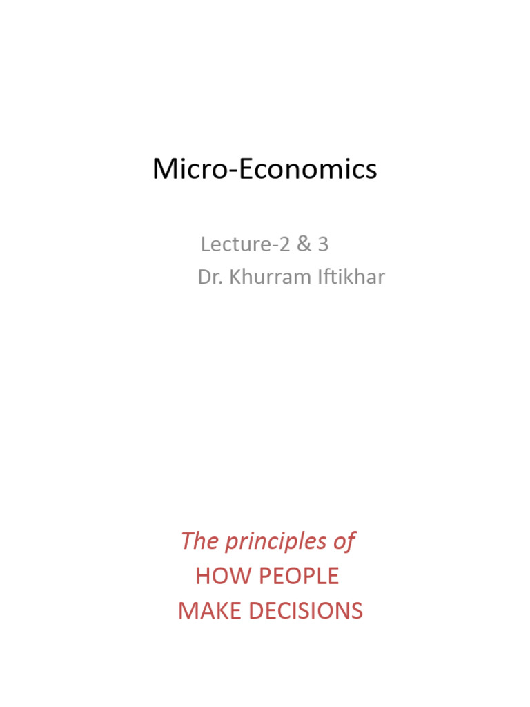 Principles of Economic Decision-Making | PDF | Market (Economics ...