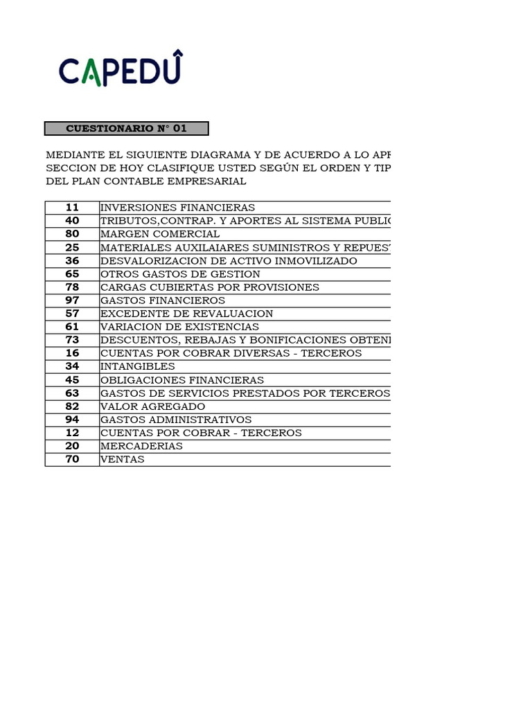 Clasificación de Cuentas Contables | PDF | Contabilidad | Economias