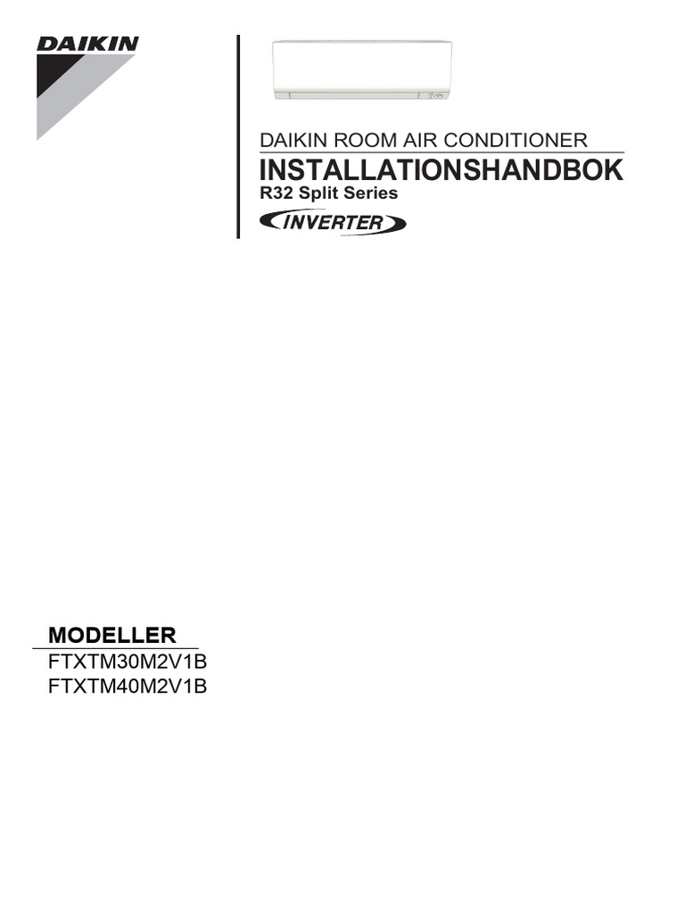 FTXTM30-40M - 3PSV482320-5B - Installation Manual - Swedish | PDF