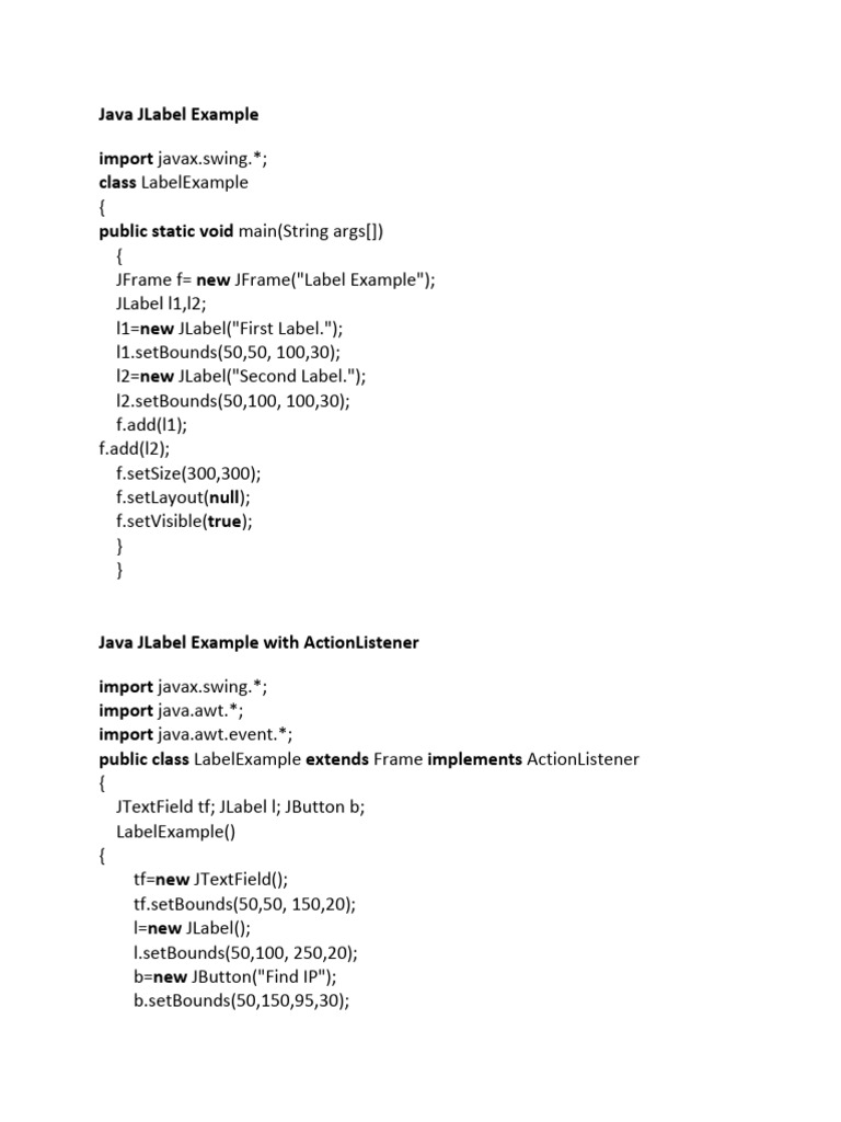 Swing Examples | PDF | Computer Programming | Systems Architecture