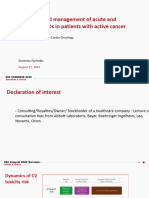 Diagnosis and Mangement of Acute and Subacute CVDs in Patients With Active Cancer