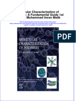 Molecular Characterization Of Polymers A Fundamental Guide 1St Edition Muhammad Imran Malik download pdf chapter