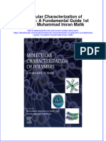 Molecular Characterization of Polymers A Fundamental Guide 1St Edition Muhammad Imran Malik Download PDF Chapter