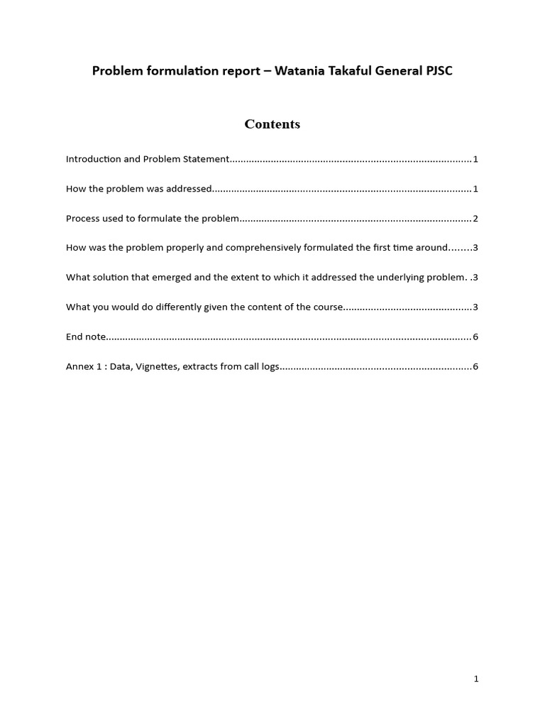 What Is A Formulation Report