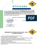 Certificado de NR 35 - CLÁUDIO ADÃO VENÂNCIO NEVES
