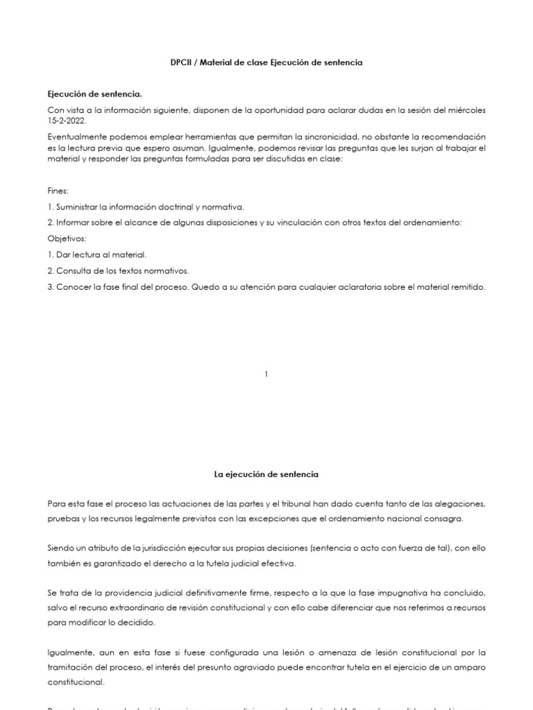 Tema 8 Ejecución de Sentencia | PDF | Sentencia (ley) | Ley procesal