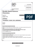 GCSE-Science Double Award-584-Summer2019-Higher Tier, Unit C1 - Chemistry-Paper