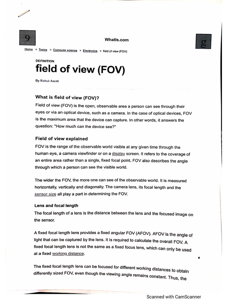 Filed of View | PDF