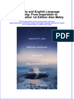 Creativity and English Language Teaching From Inspiration To Implementation 1St Edition Alan Maley Full Chapter