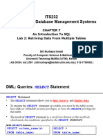 ITS232 Introduction To Database Management Systems: An Introduction To SQL Lab 2: Retriving Data From Multiple Tables