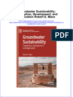 Groundwater Sustainability Conception Development and Application Robert E Mace Full Chapter