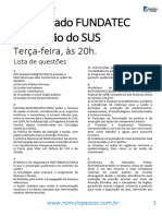 2º Simulado FUNDATEC - Legislação Do SUS