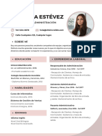 Curriculum CV de Mujer Profesional Con Foto Moderno Rosa Beige