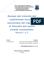 Ensayo Del Socialismo Del Siglo XII y Filosofia Del Socialismo Venezolano