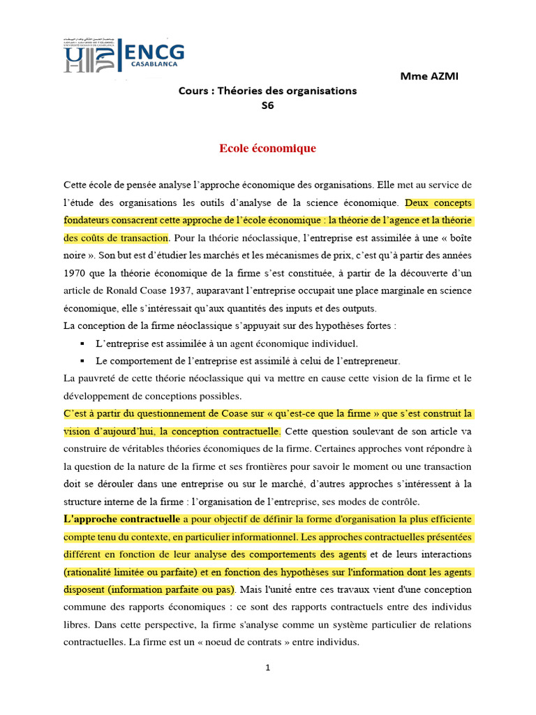 To Cours 6 AZMI | PDF | Coût de transaction | Business